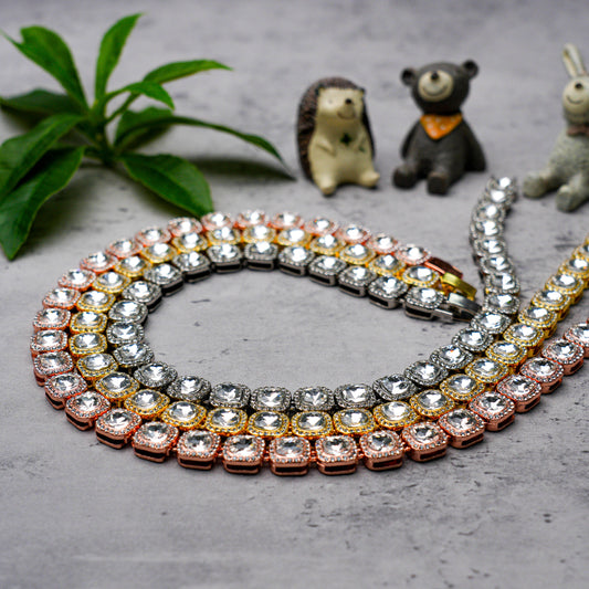 Personalized pet ID necklace with diamond chain