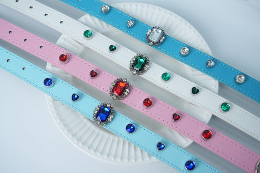 Custom Rhinestone PU Leather Pet Collar: Personalized Diamond Dog Cat Collar