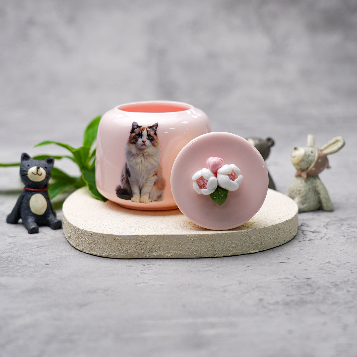 Ceramic Petal-Covered Cremation Urn