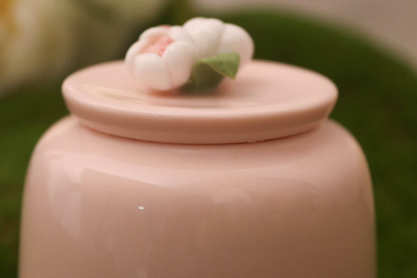 Ceramic Petal-Covered Cremation Urn