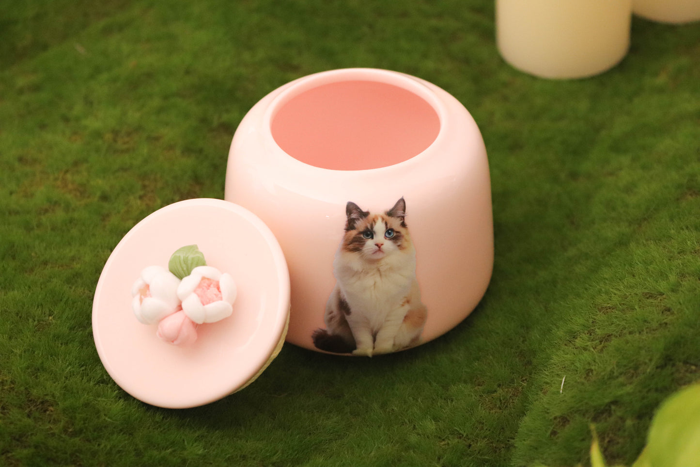 Ceramic Petal-Covered Cremation Urn