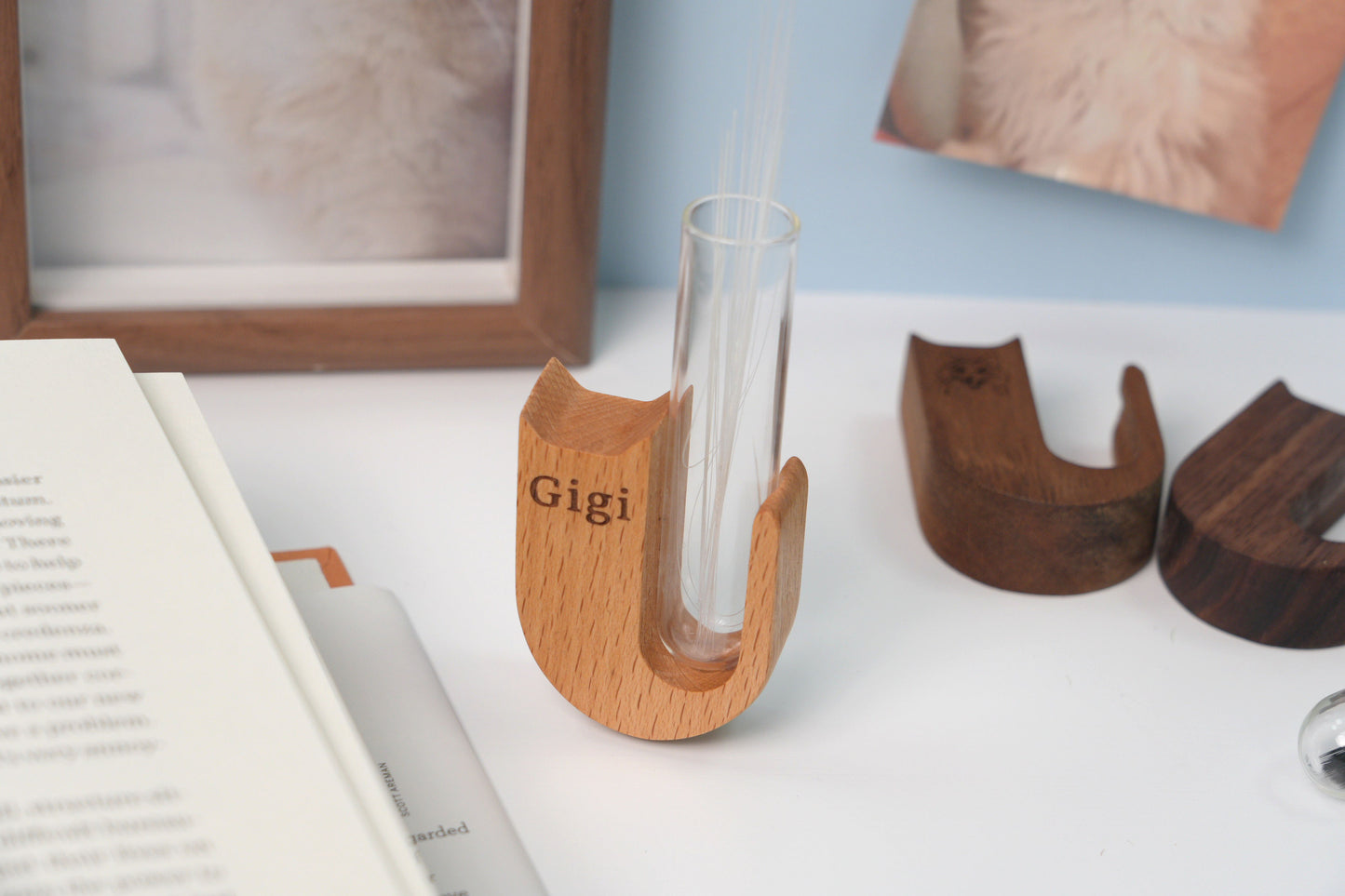 Custom Cat Whisker Keepsake Storage Bottle Magnetic Back