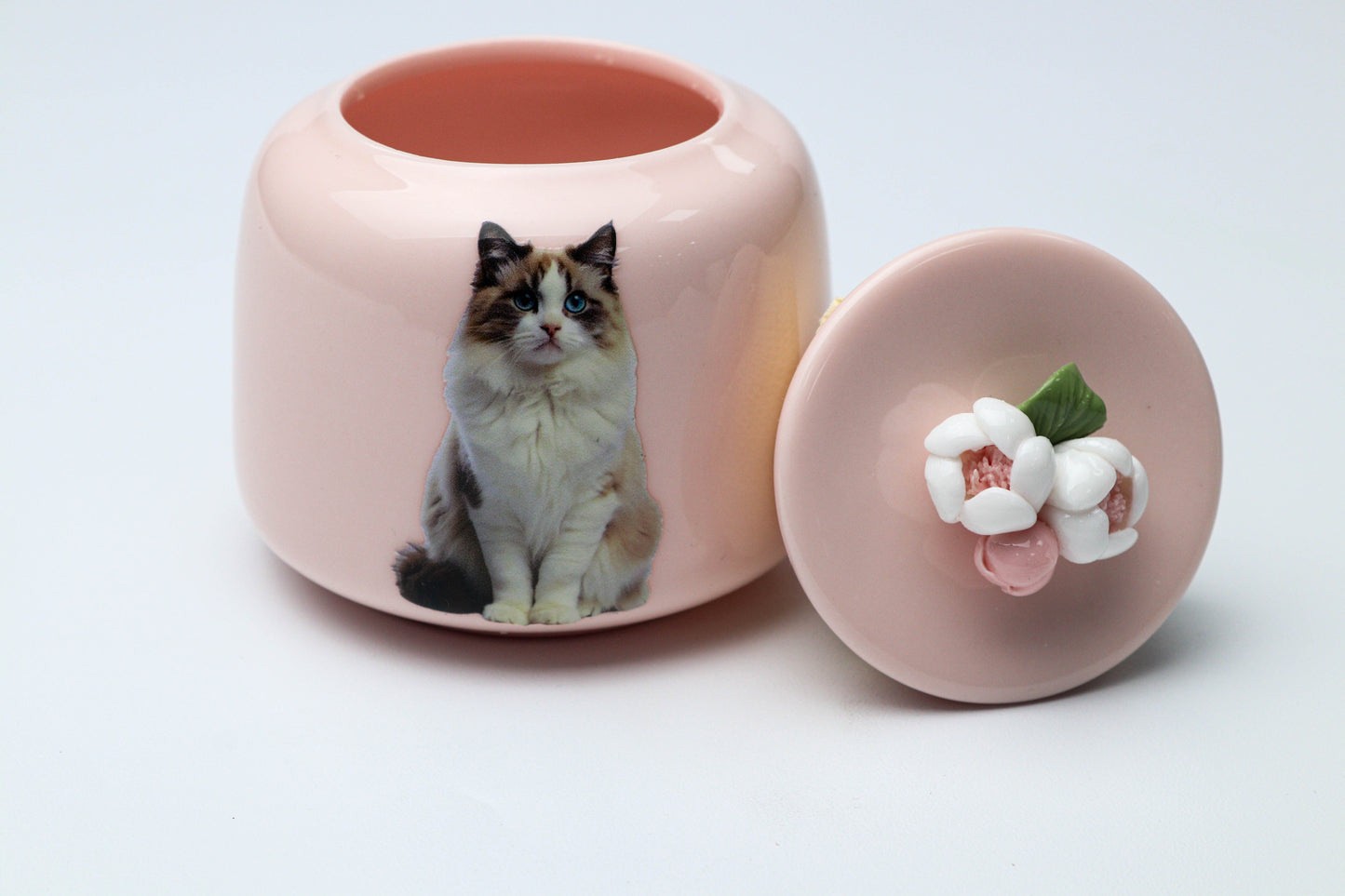 Ceramic Petal-Covered Cremation Urn