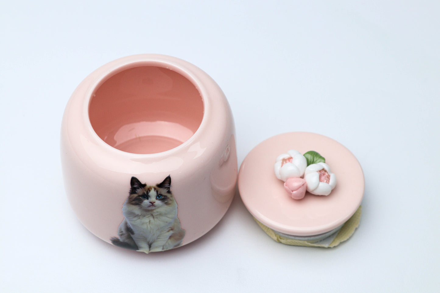 Ceramic Petal-Covered Cremation Urn