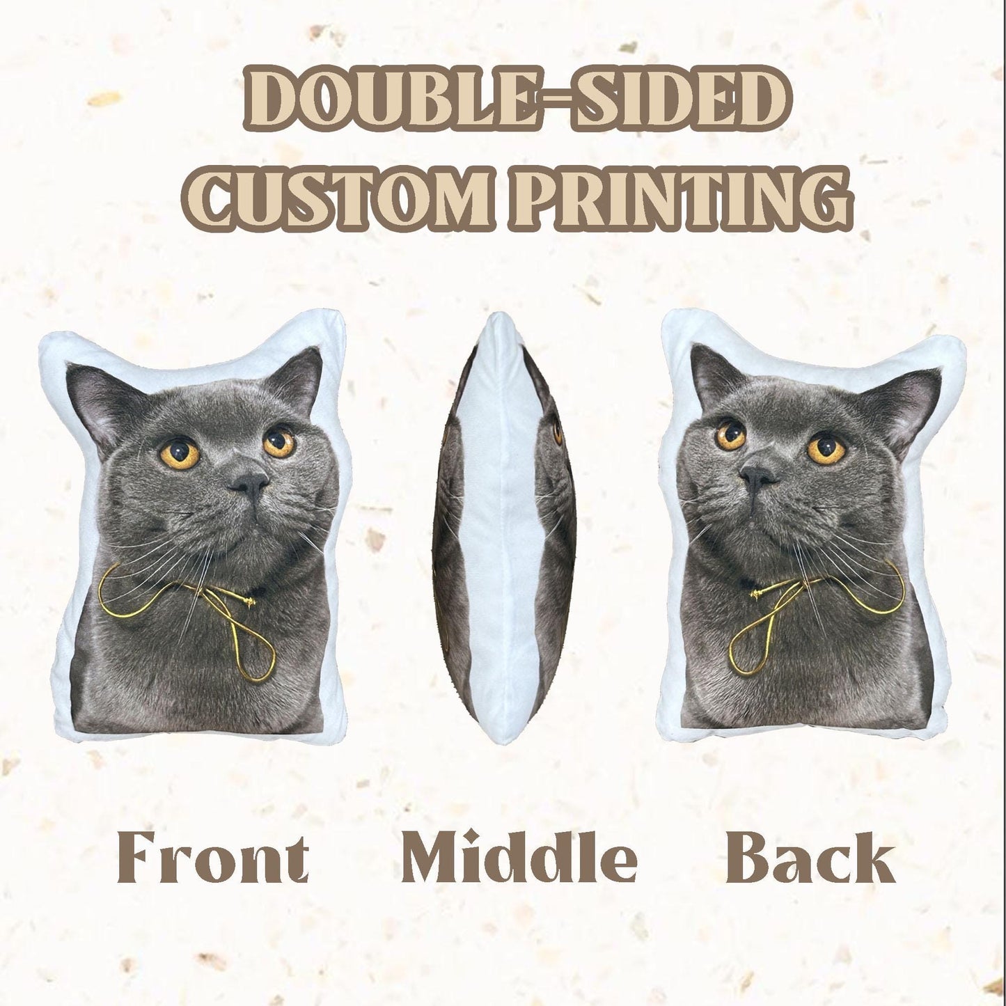 Personalized 3D cat dog portrait pillows