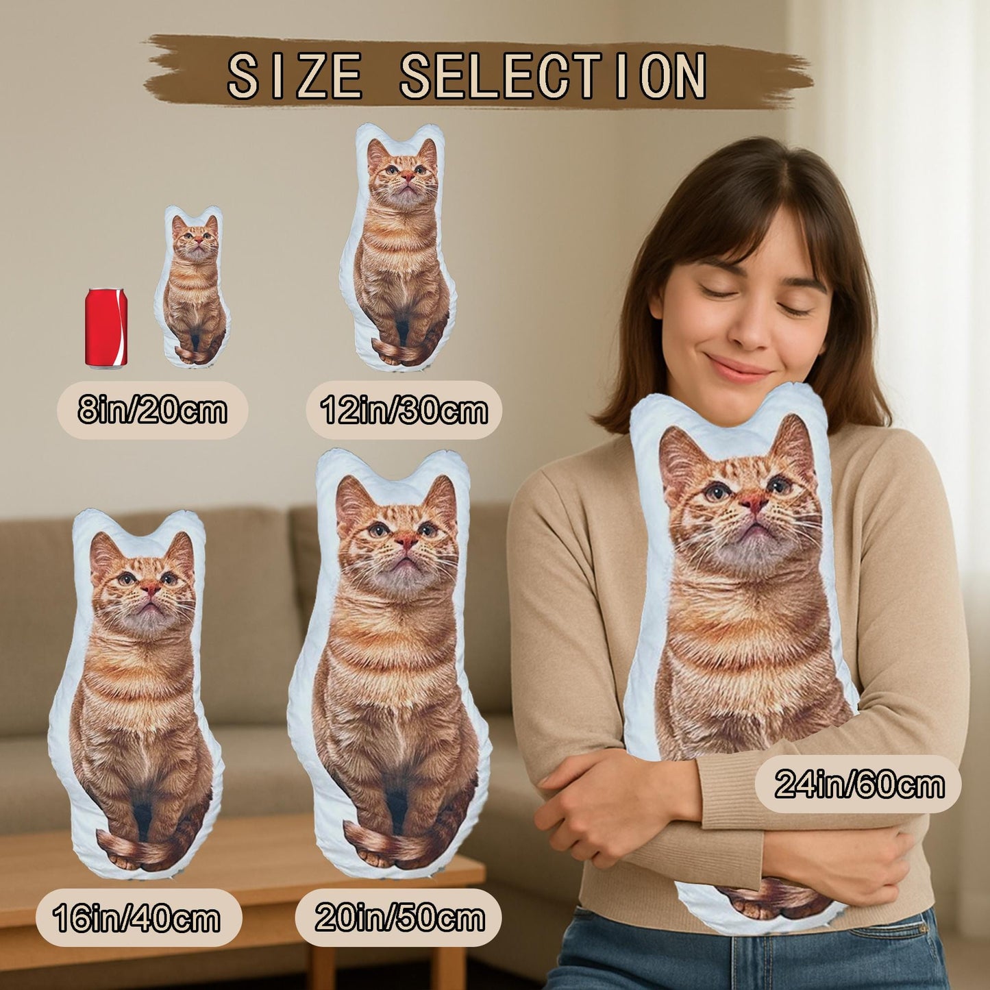 Personalized 3D cat dog portrait pillows